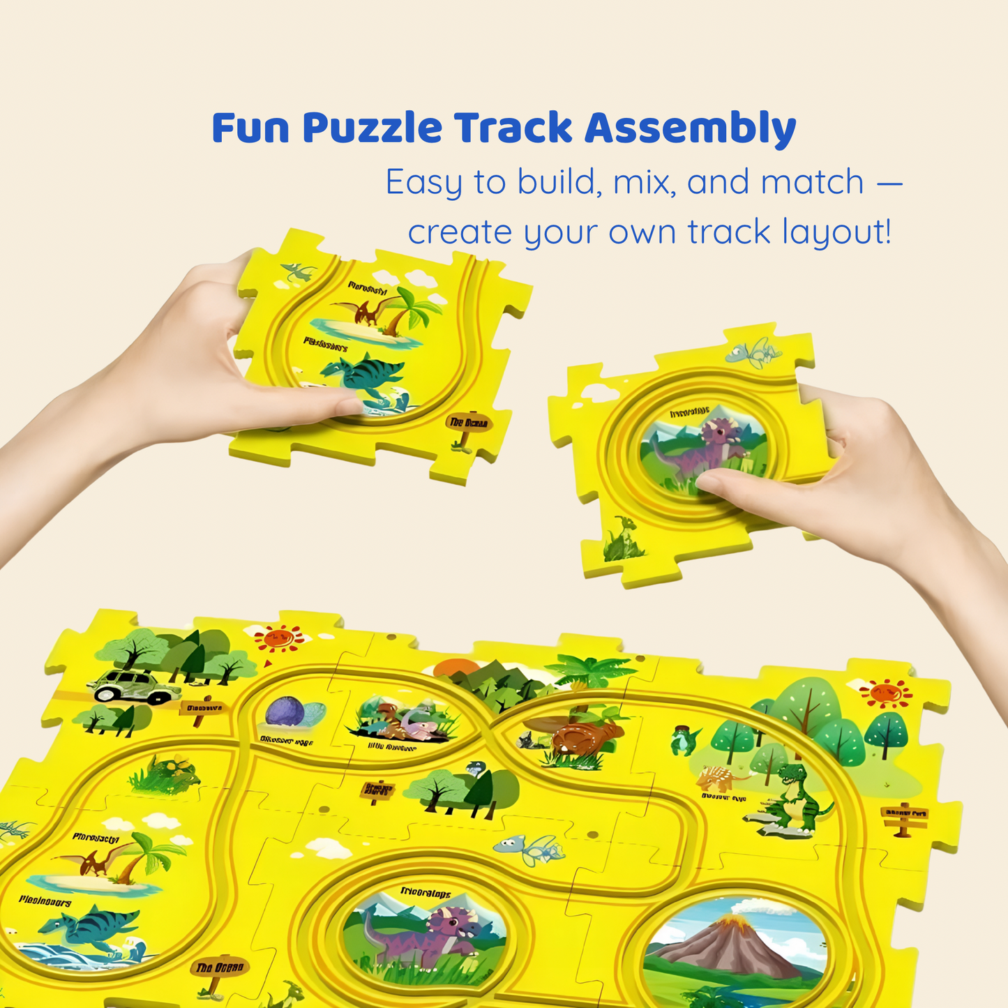 π DIY Flexible Track Car Puzzle Set