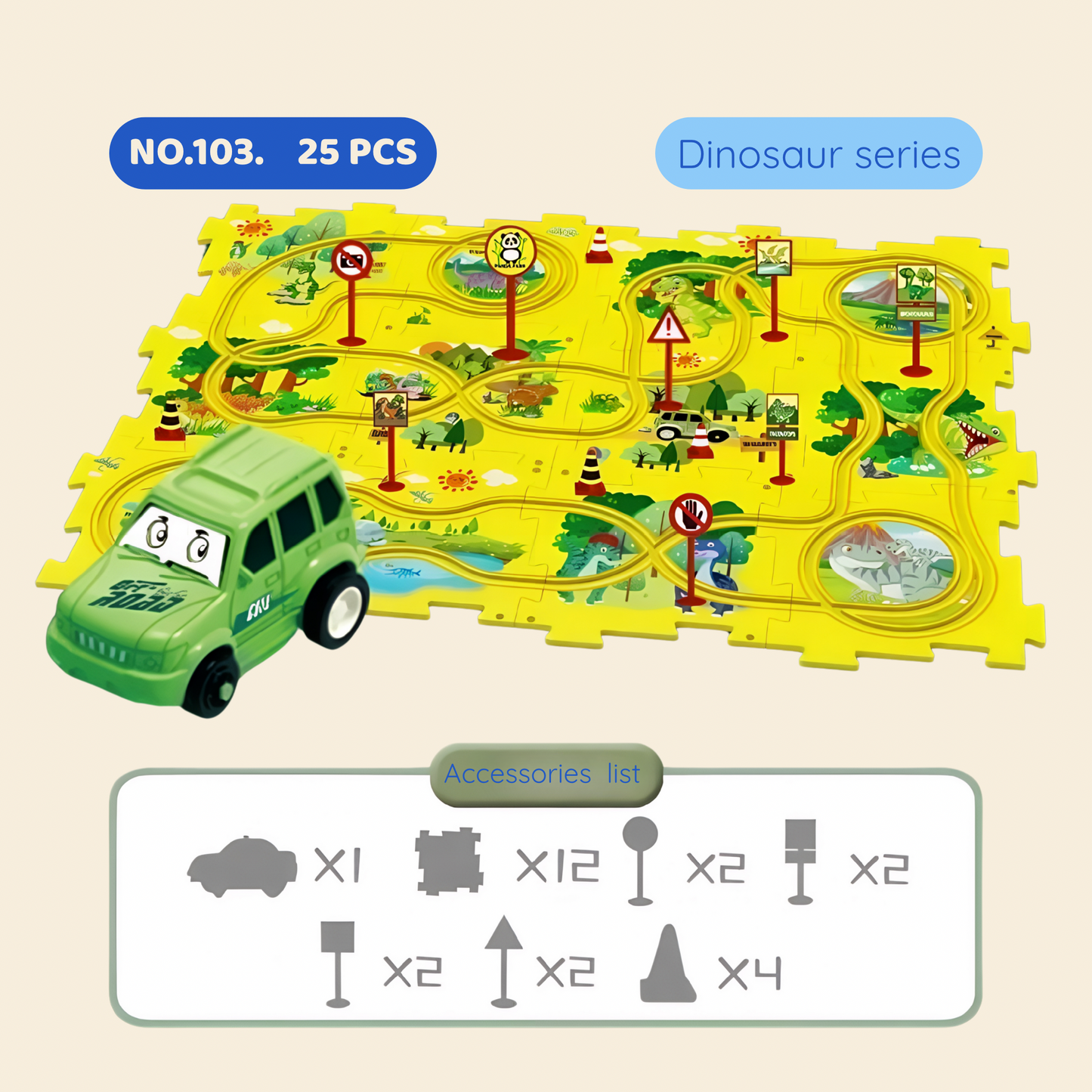 π DIY Flexible Track Car Puzzle Set