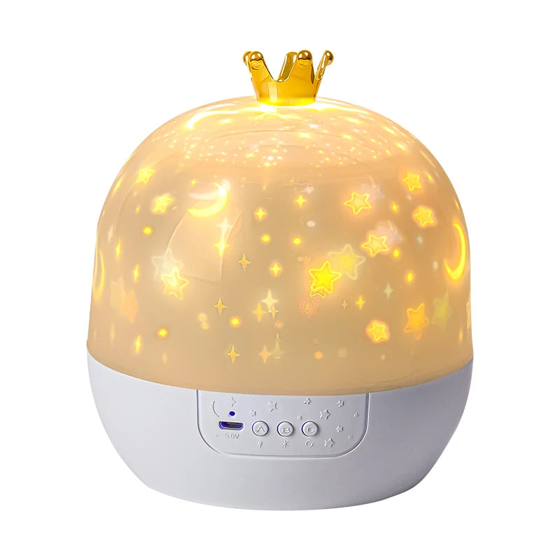 π Crown Star Projector Night Light β Rotating Galaxy Lamp for Kids