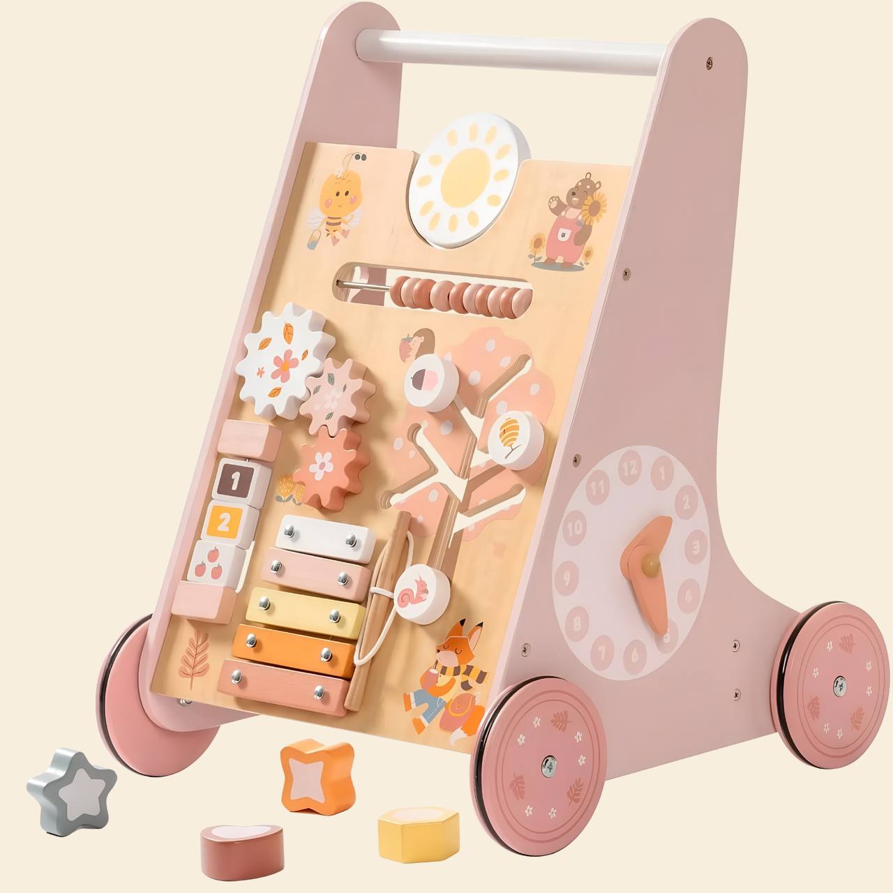 πΈ Montessori Wooden Baby Walker Robud with Activity Center & Storage