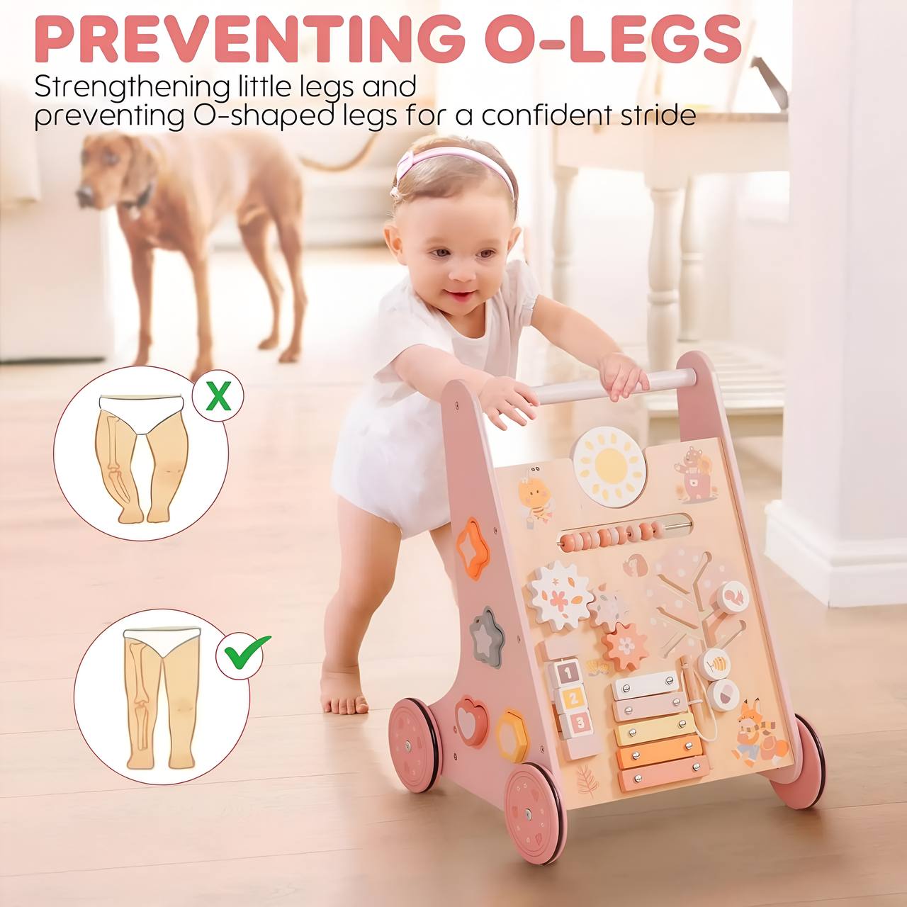 πΈ Montessori Wooden Baby Walker Robud with Activity Center & Storage