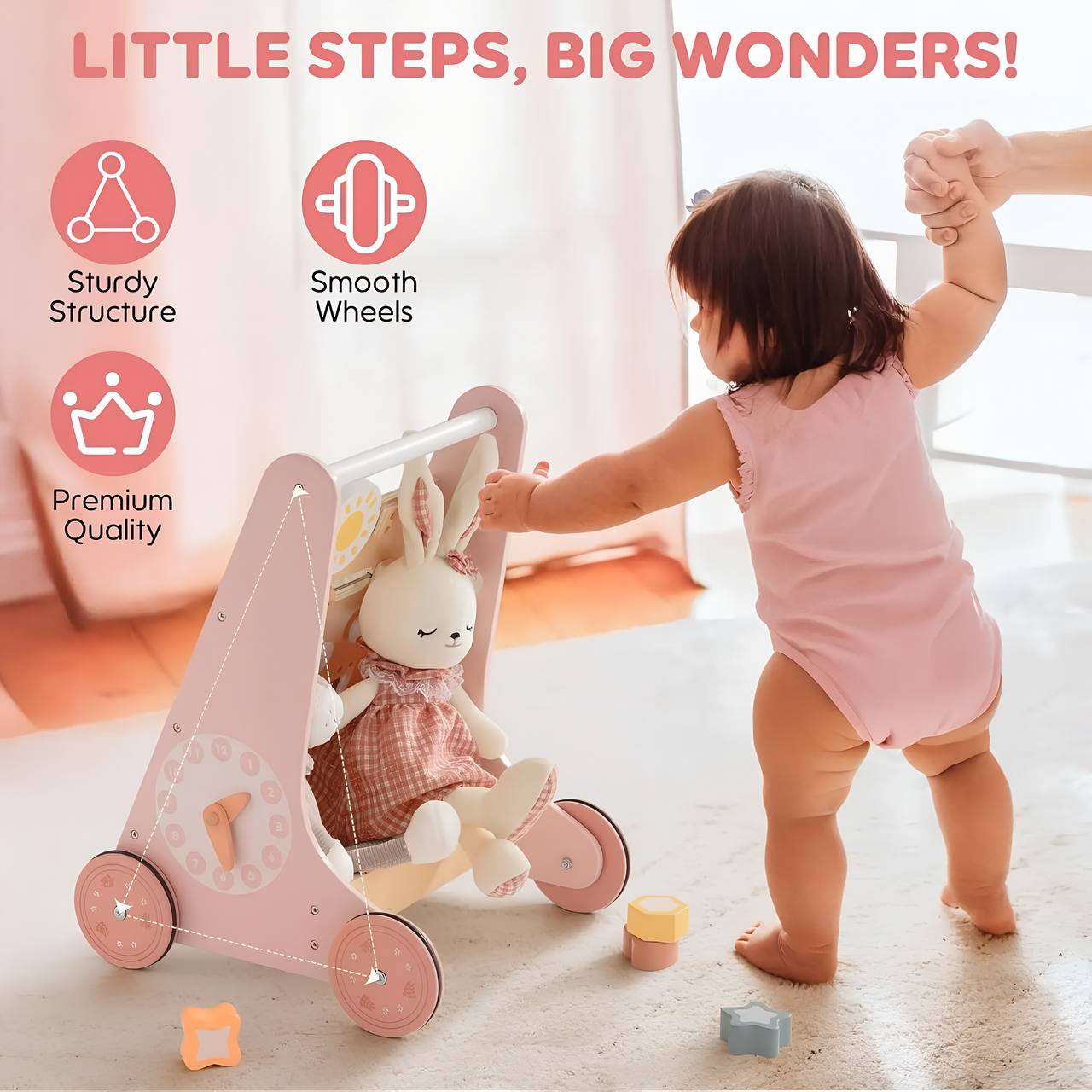 πΈ Montessori Wooden Baby Walker Robud with Activity Center & Storage