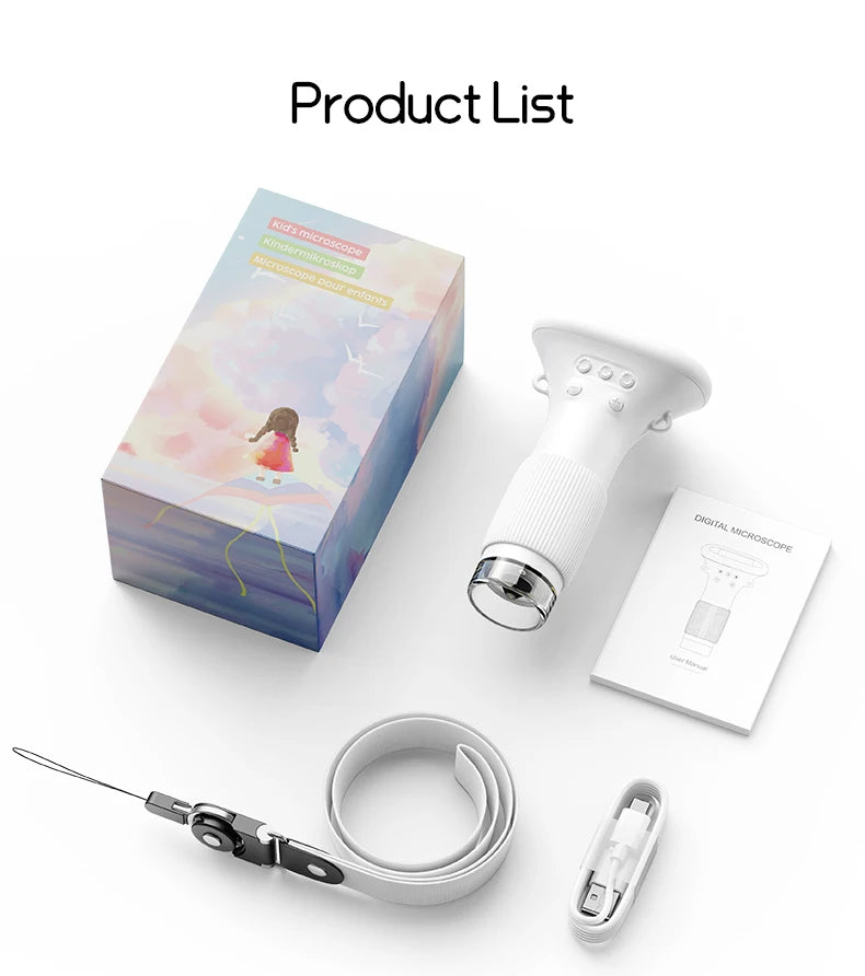 🔬 Kids’ Electronic Microscope – 1000x Magnifier with LED