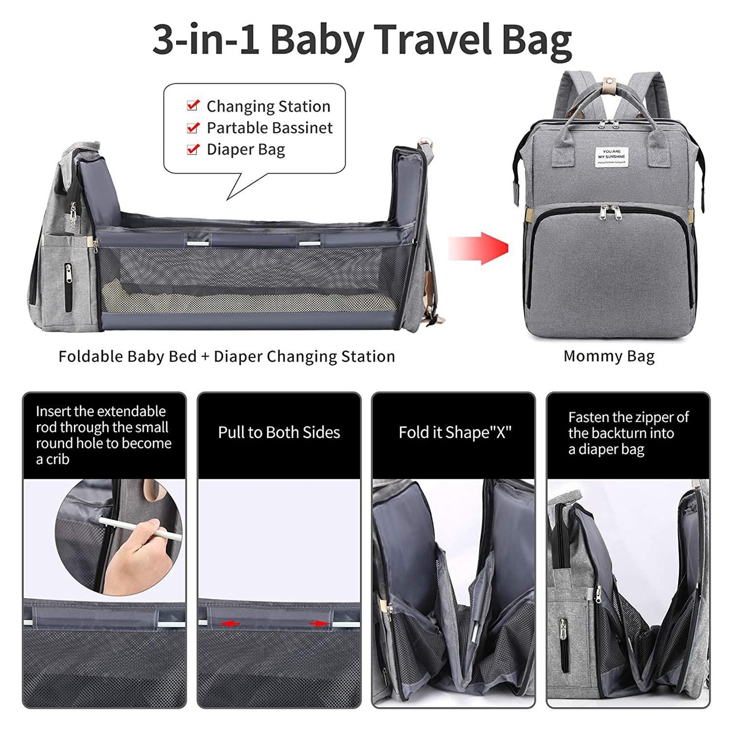 Diaper Baclpack with Changing Station