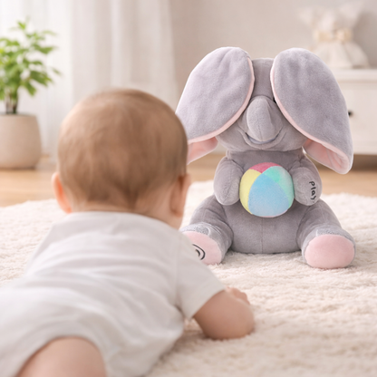🐘 Animated Plush Elephant with Moving Ears