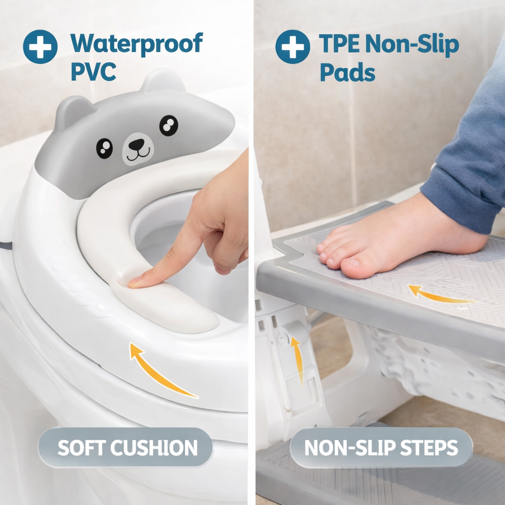 🚽 2-in-1 Potty Training Seat with Step Stool