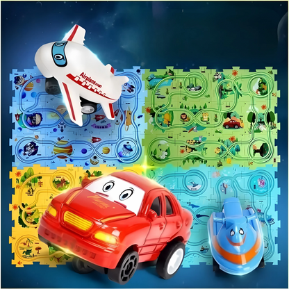 🚗 DIY Flexible Track Car Puzzle Set