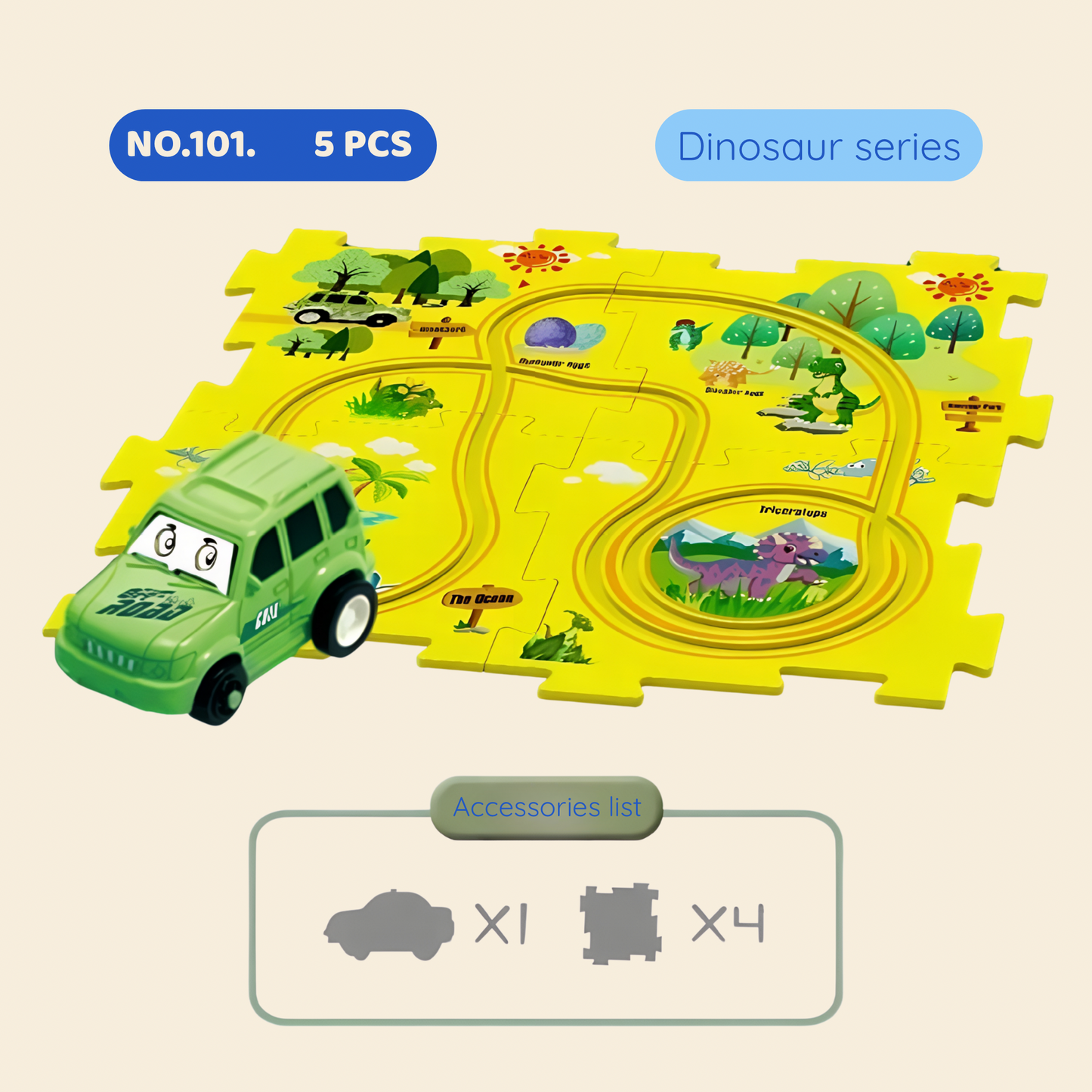 🚗 DIY Flexible Track Car Puzzle Set