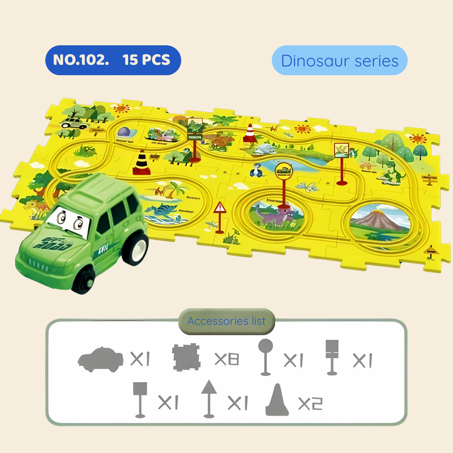 🚗 DIY Flexible Track Car Puzzle Set