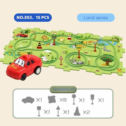 🚗 DIY Flexible Track Car Puzzle Set