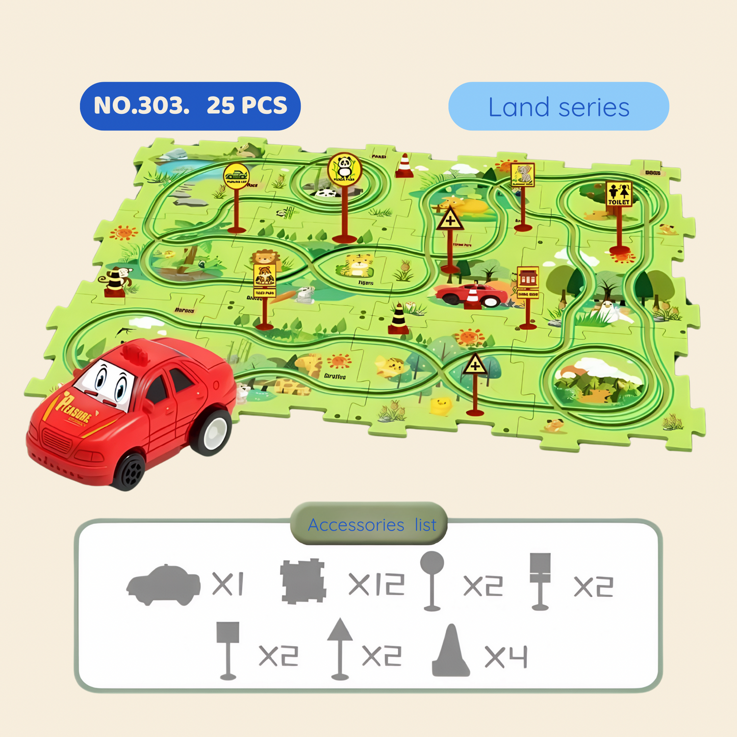 🚗 DIY Flexible Track Car Puzzle Set