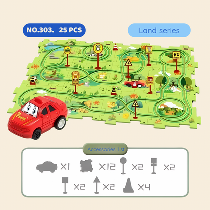 🚗 DIY Flexible Track Car Puzzle Set