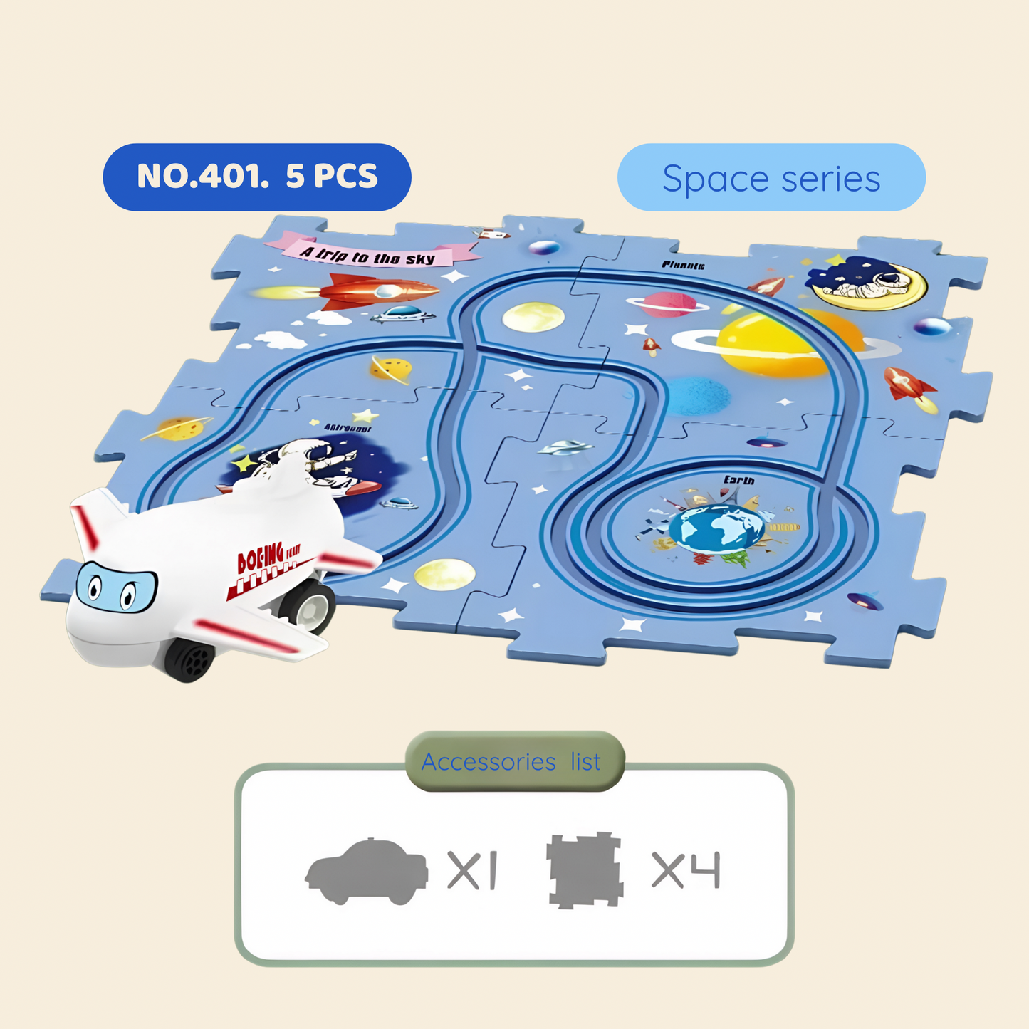 🚗 DIY Flexible Track Car Puzzle Set