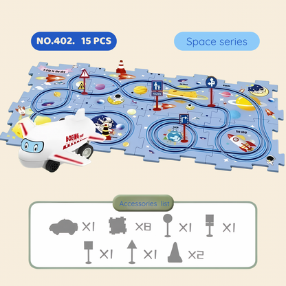 🚗 DIY Flexible Track Car Puzzle Set