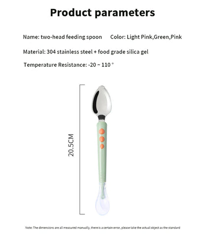 🥄 Dual-Ended Silicone Fruit Spoon for Babies