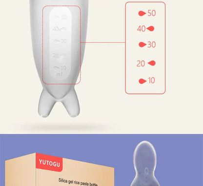 🍼 Baby Feeding Bottle Dolphin – Silicone Spoon for Rice Cereal & Purees