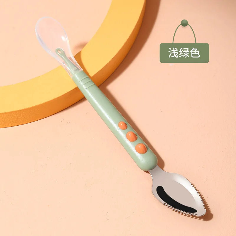 🥄 Dual-Ended Silicone Fruit Spoon for Babies