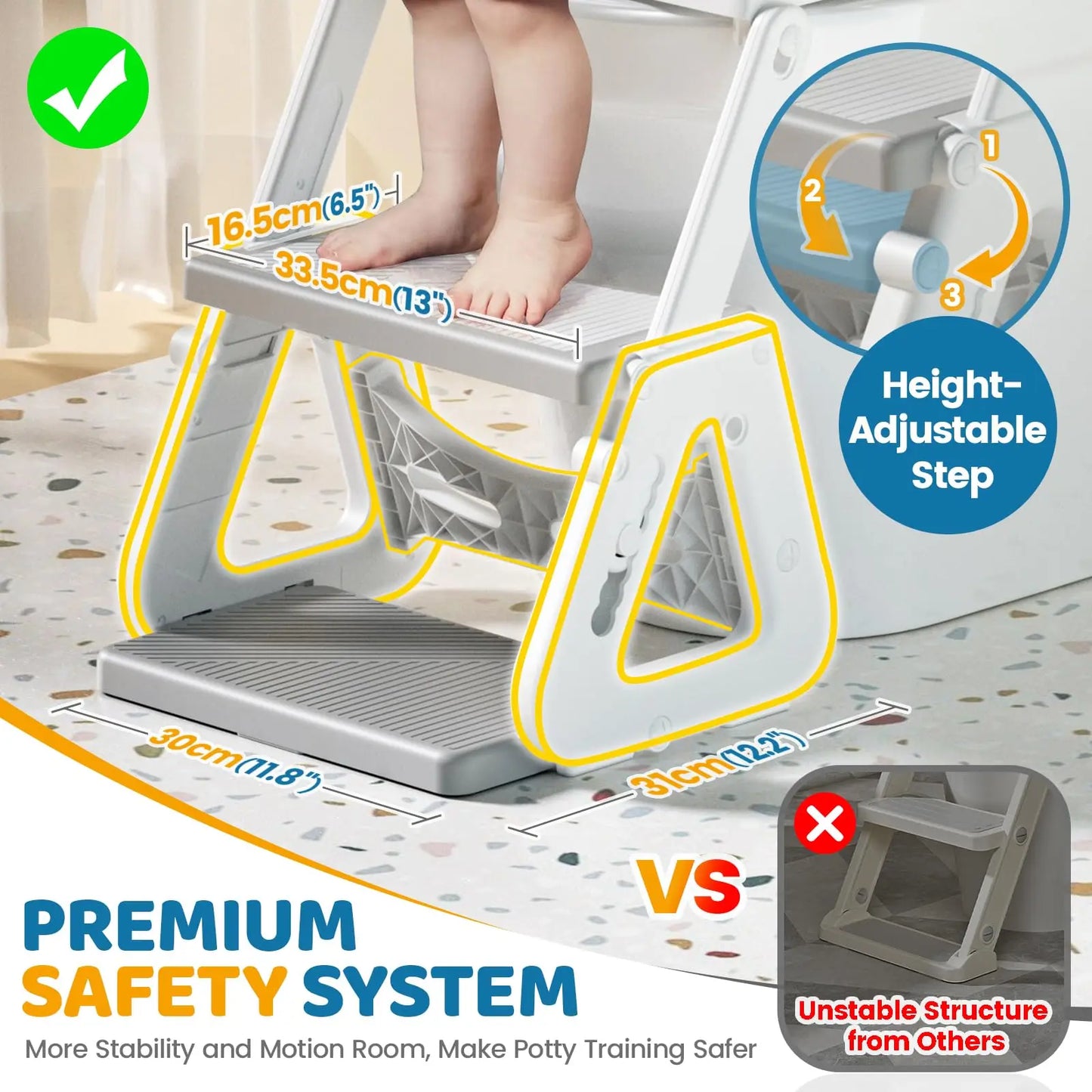 🚽 2-in-1 Potty Training Seat with Step Stool