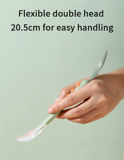 🥄 Dual-Ended Silicone Fruit Spoon for Babies