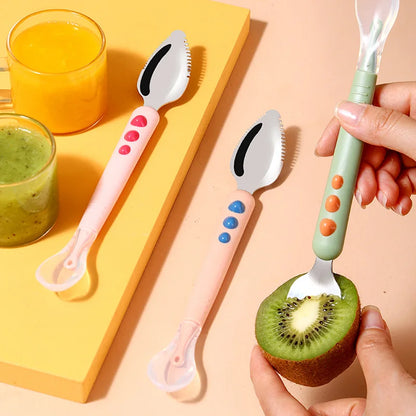 🥄 Dual-Ended Silicone Fruit Spoon for Babies