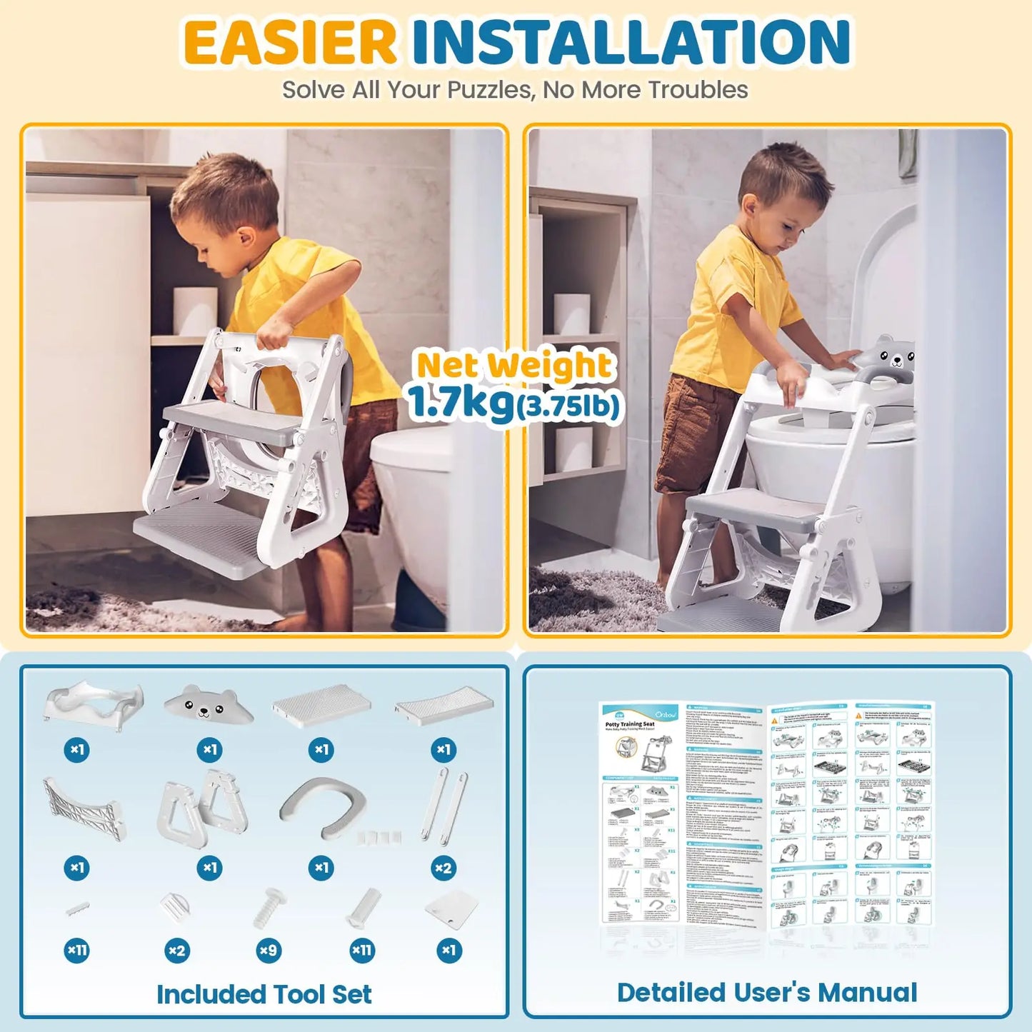 🚽 2-in-1 Potty Training Seat with Step Stool