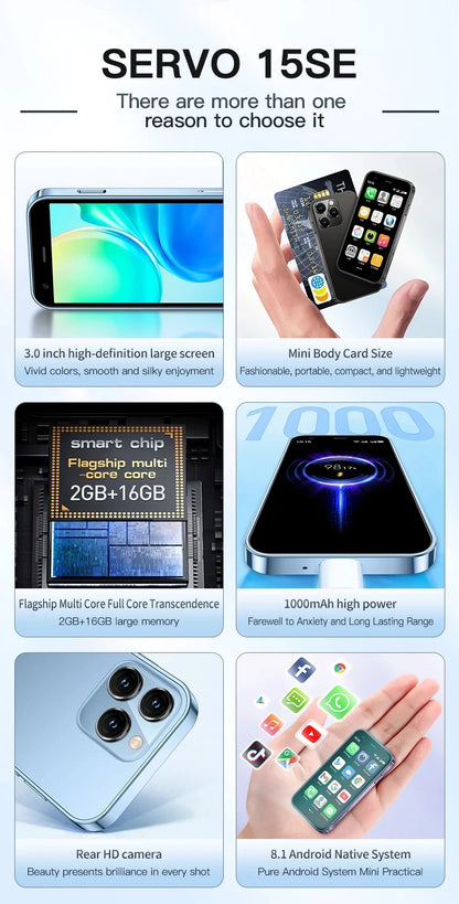 📱Compact 3.0" Dual-SIM Phone — Lightweight Mini Smartphone