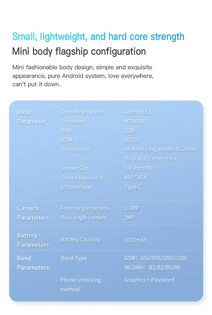 📱Compact 3.0" Dual-SIM Phone — Lightweight Mini Smartphone