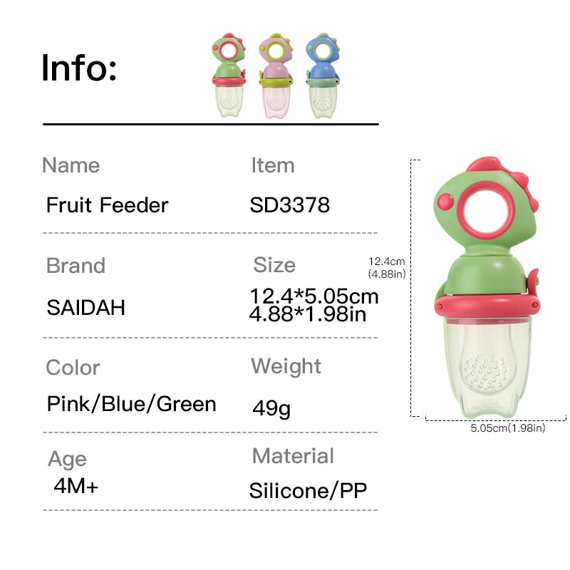 🦕 Rotating Silicone Baby Fruit Feeder