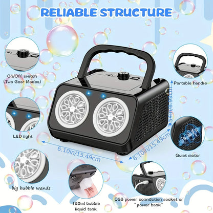 🫧 Handheld Automatic Bubble Maker – Fun & Easy Outdoor Magic!
