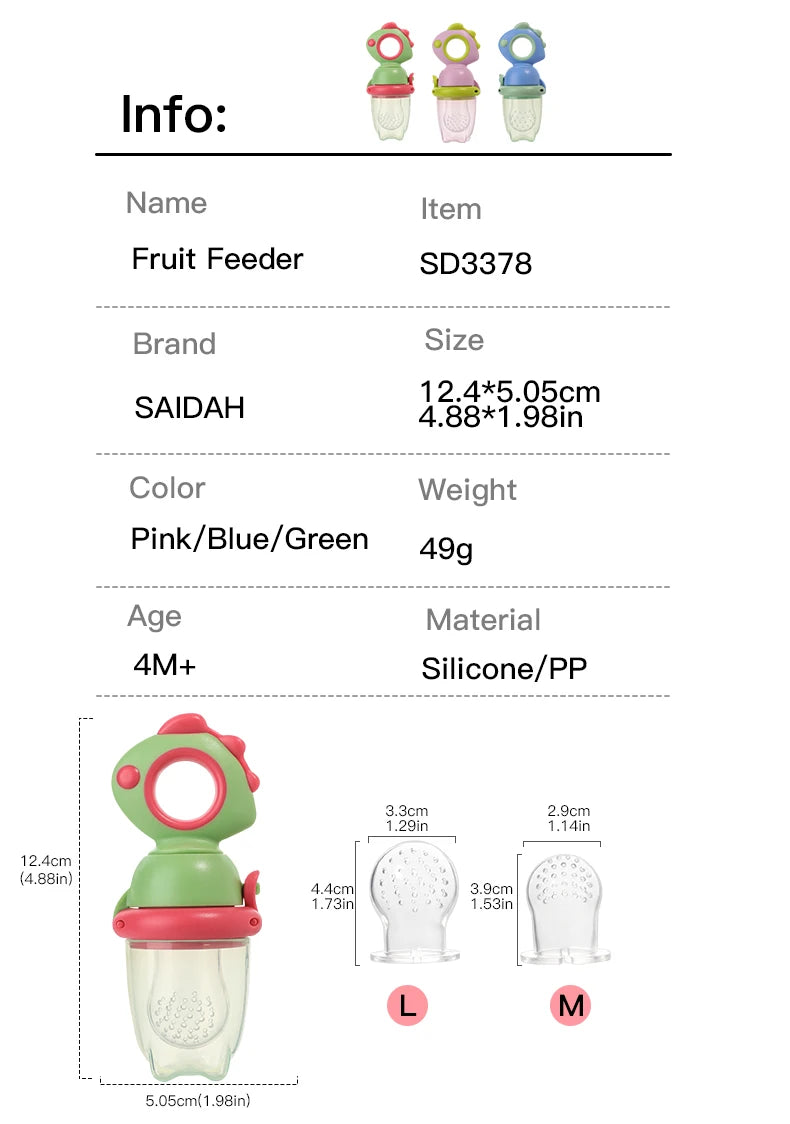 🦕 Rotating Silicone Baby Fruit Feeder