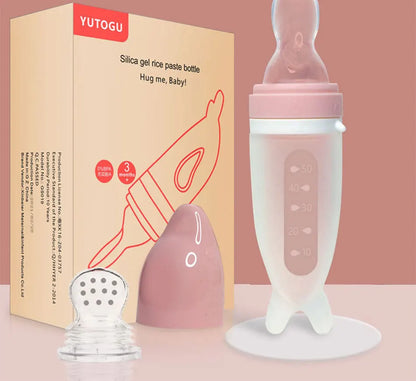 🍼 Baby Feeding Bottle Dolphin – Silicone Spoon for Rice Cereal & Purees