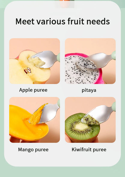 🥄 Dual-Ended Silicone Fruit Spoon for Babies