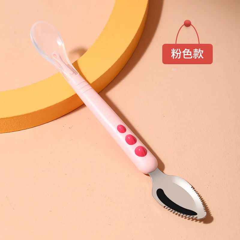 🥄 Dual-Ended Silicone Fruit Spoon for Babies