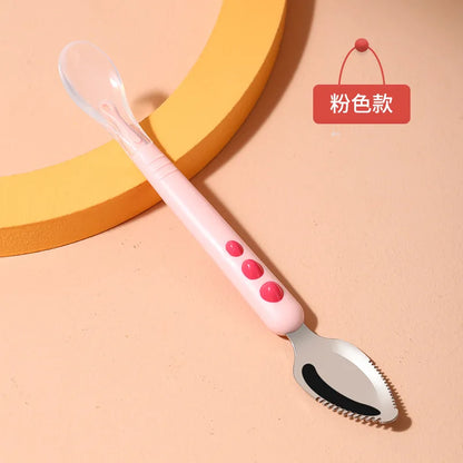 🥄 Dual-Ended Silicone Fruit Spoon for Babies
