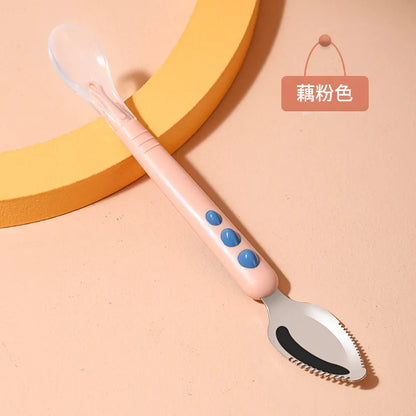 🥄 Dual-Ended Silicone Fruit Spoon for Babies